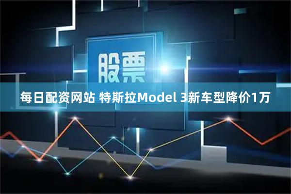 每日配资网站 特斯拉Model 3新车型降价1万