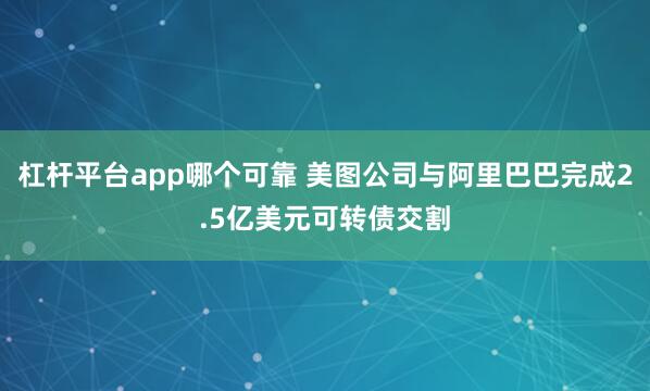 杠杆平台app哪个可靠 美图公司与阿里巴巴完成2.5亿美元可转债交割